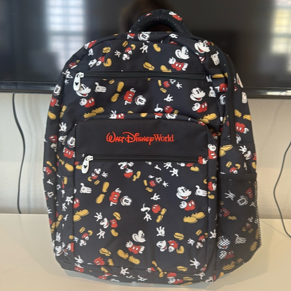 Walt Disney world parks black backpack colorful Mickey Mouse new with tags